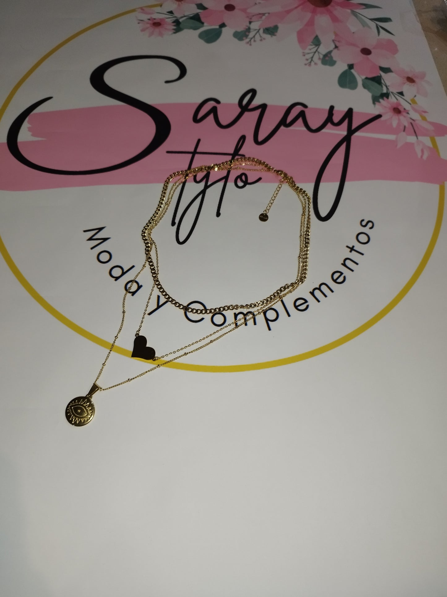 Collar triple cadena oro