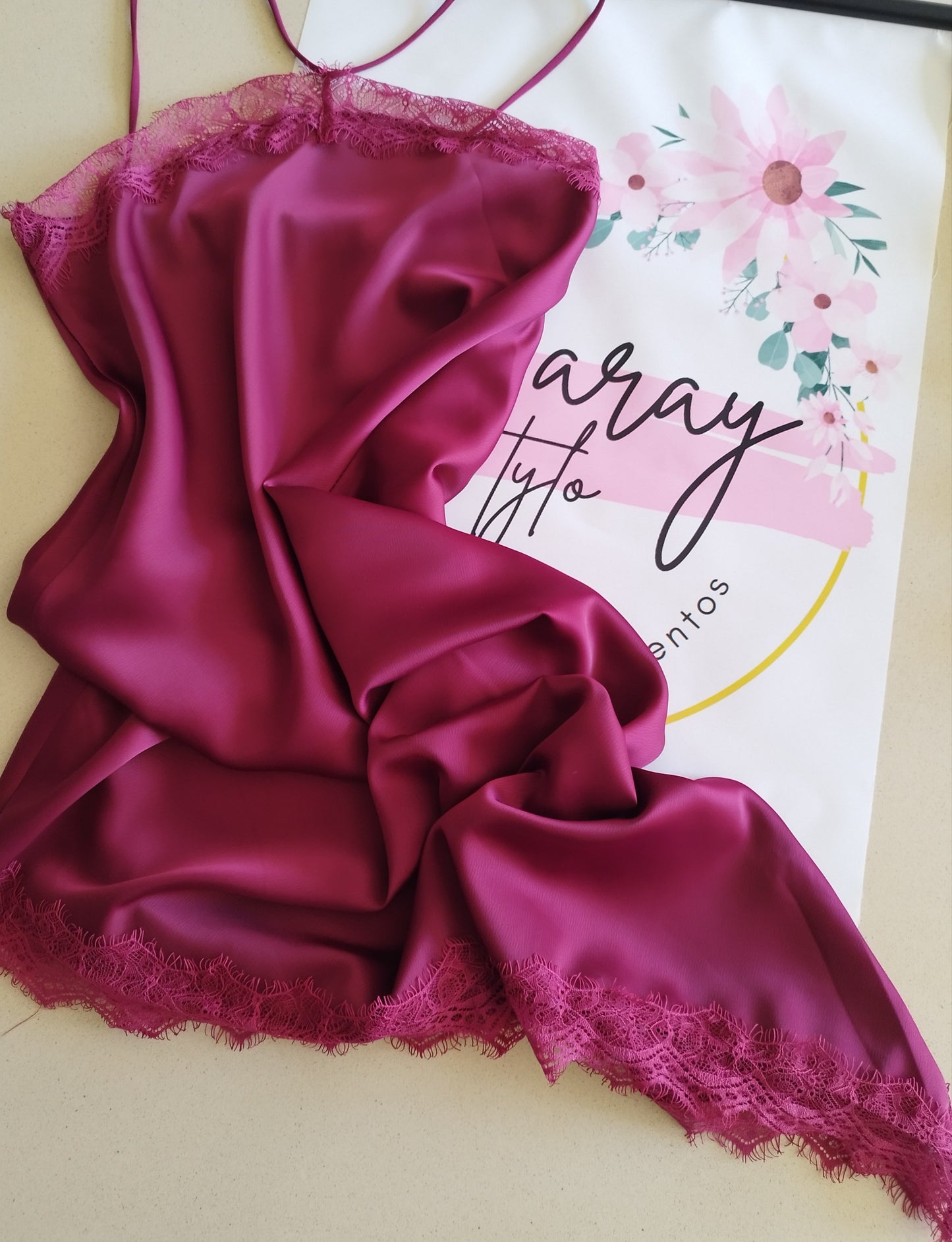 Vestido Lencero Burdeos