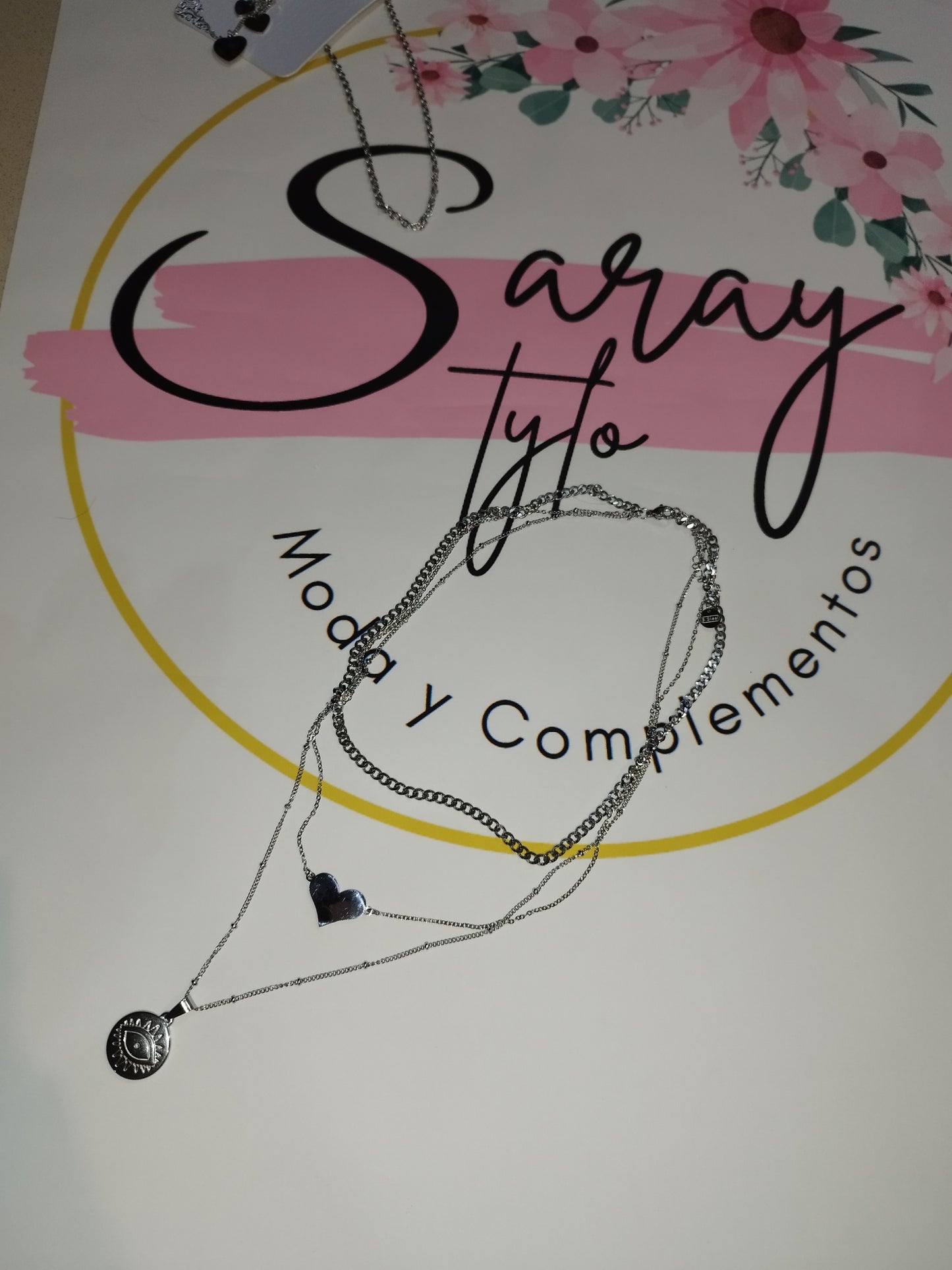 Collar triple cadena plata