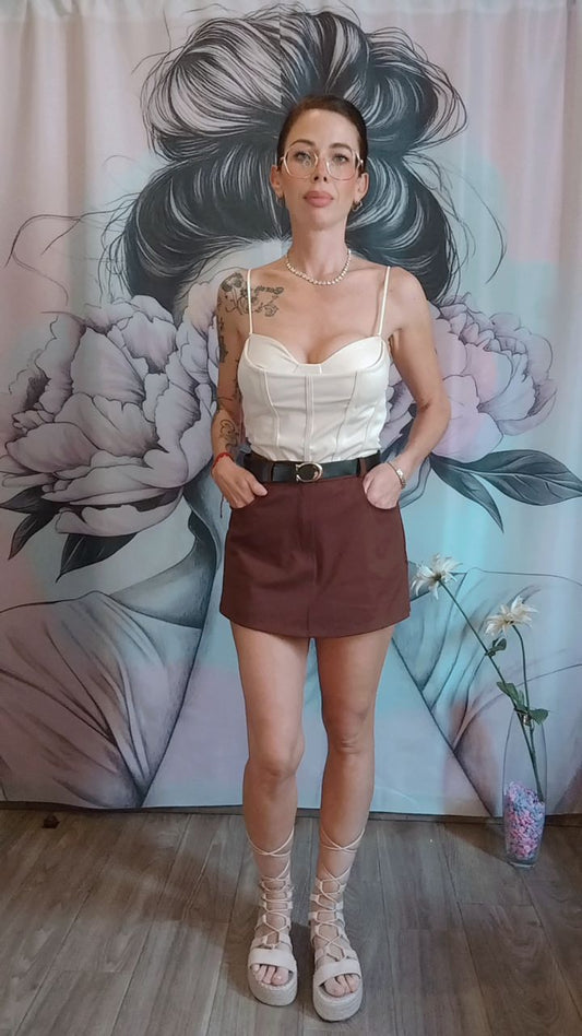 Falda pantalón marrón