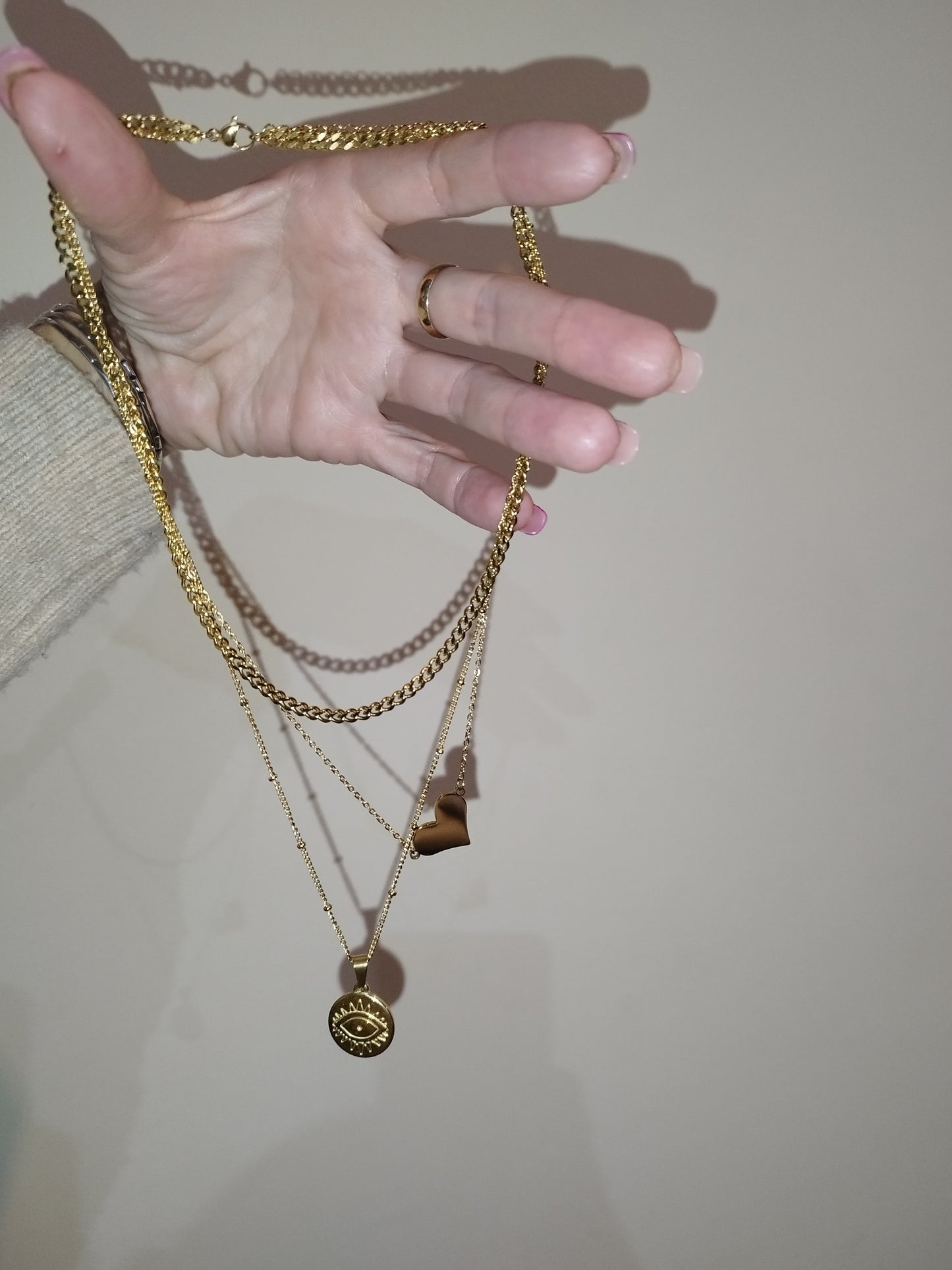 Collar triple cadena oro