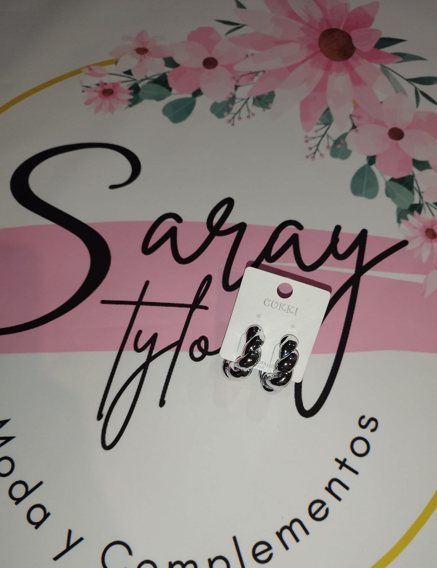 Pendiente arete plata