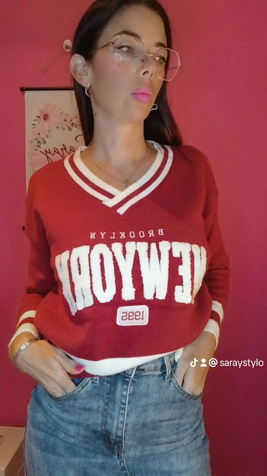 Jersey Punto Newyork Bordado