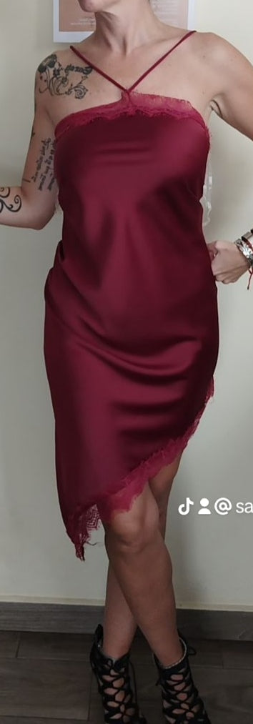 Vestido Lencero Burdeos