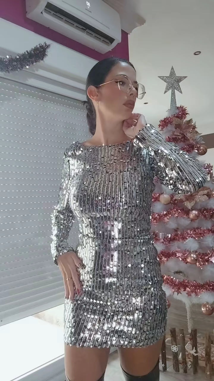 Vestido Lentejuelas Plata