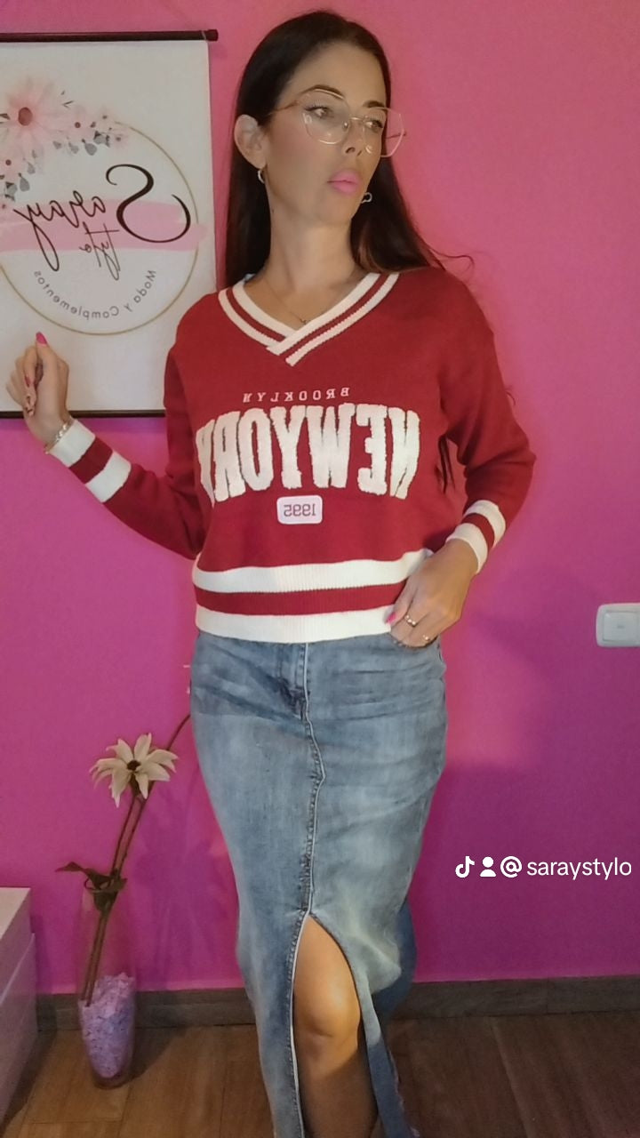 Jersey Punto Newyork Bordado