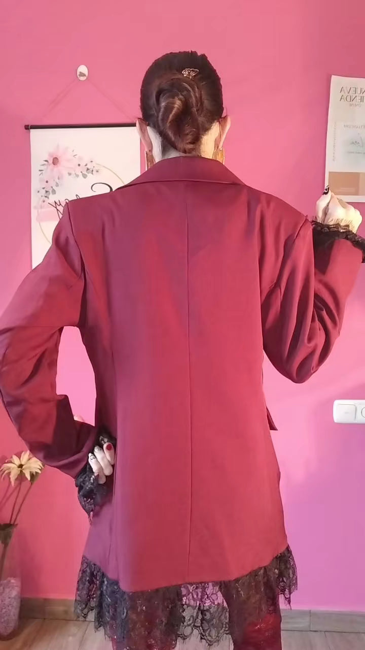 Blazers encaje Burdeos