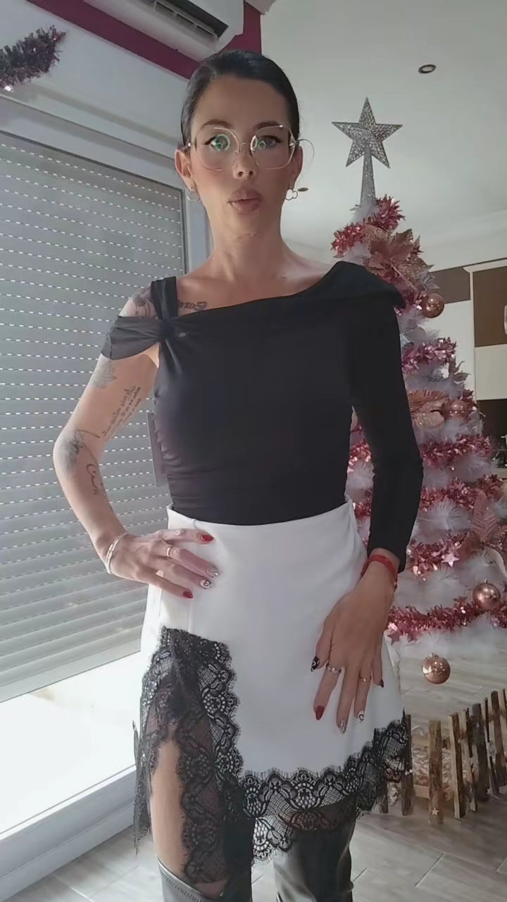 Falda Encaje Blanco