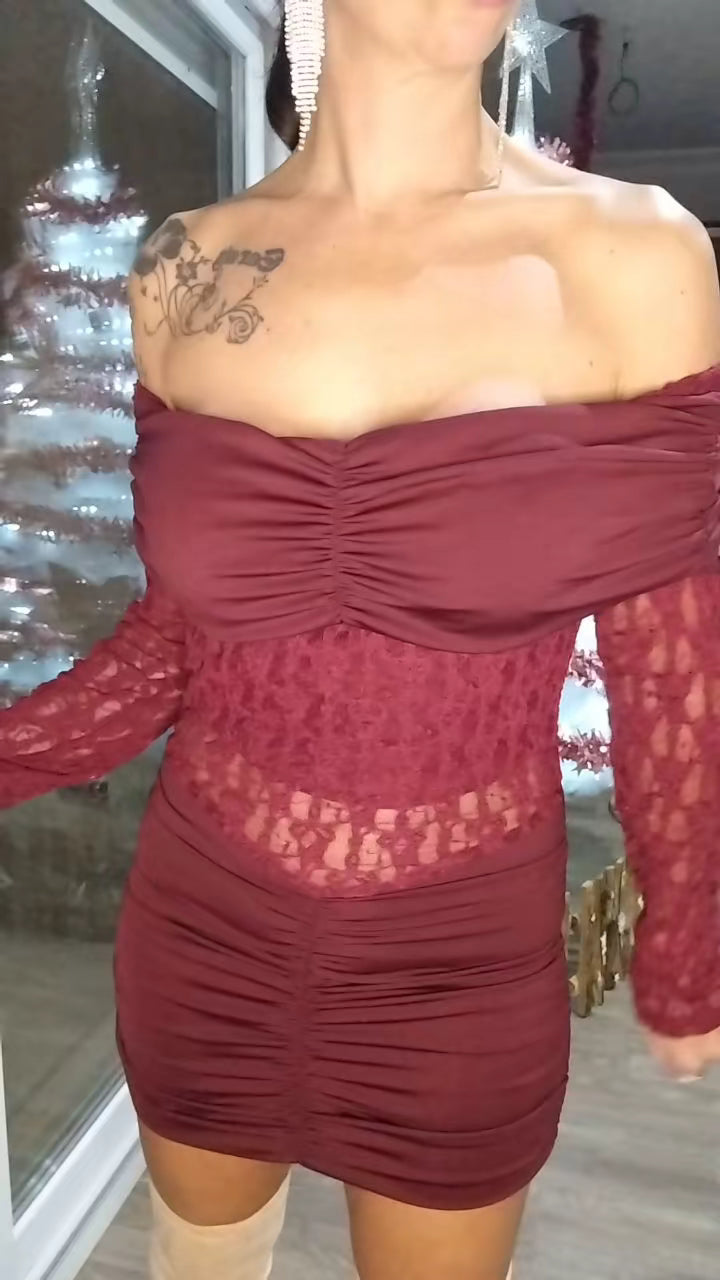 Vestido licra encaje