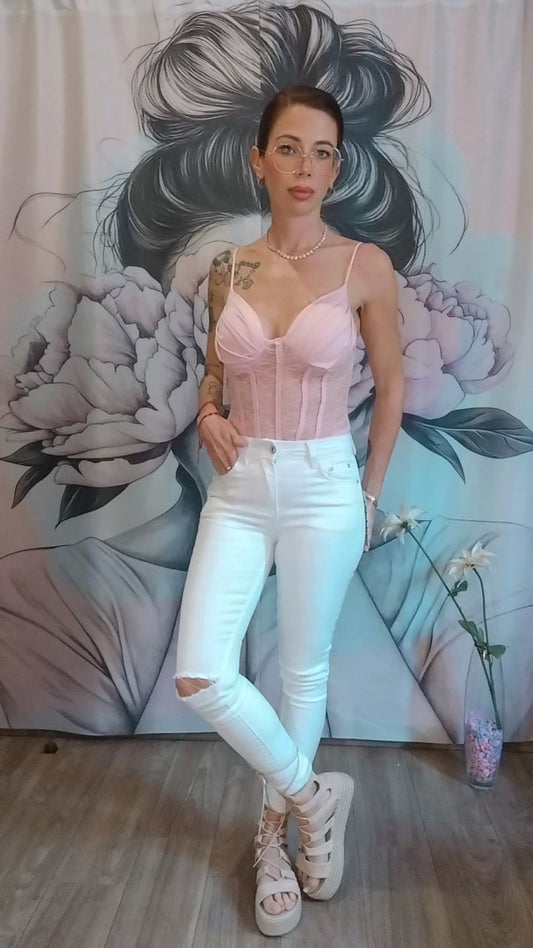 Pantalón blanco elástico