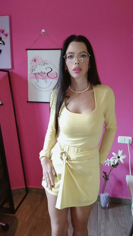 Falda pantalón amarilla