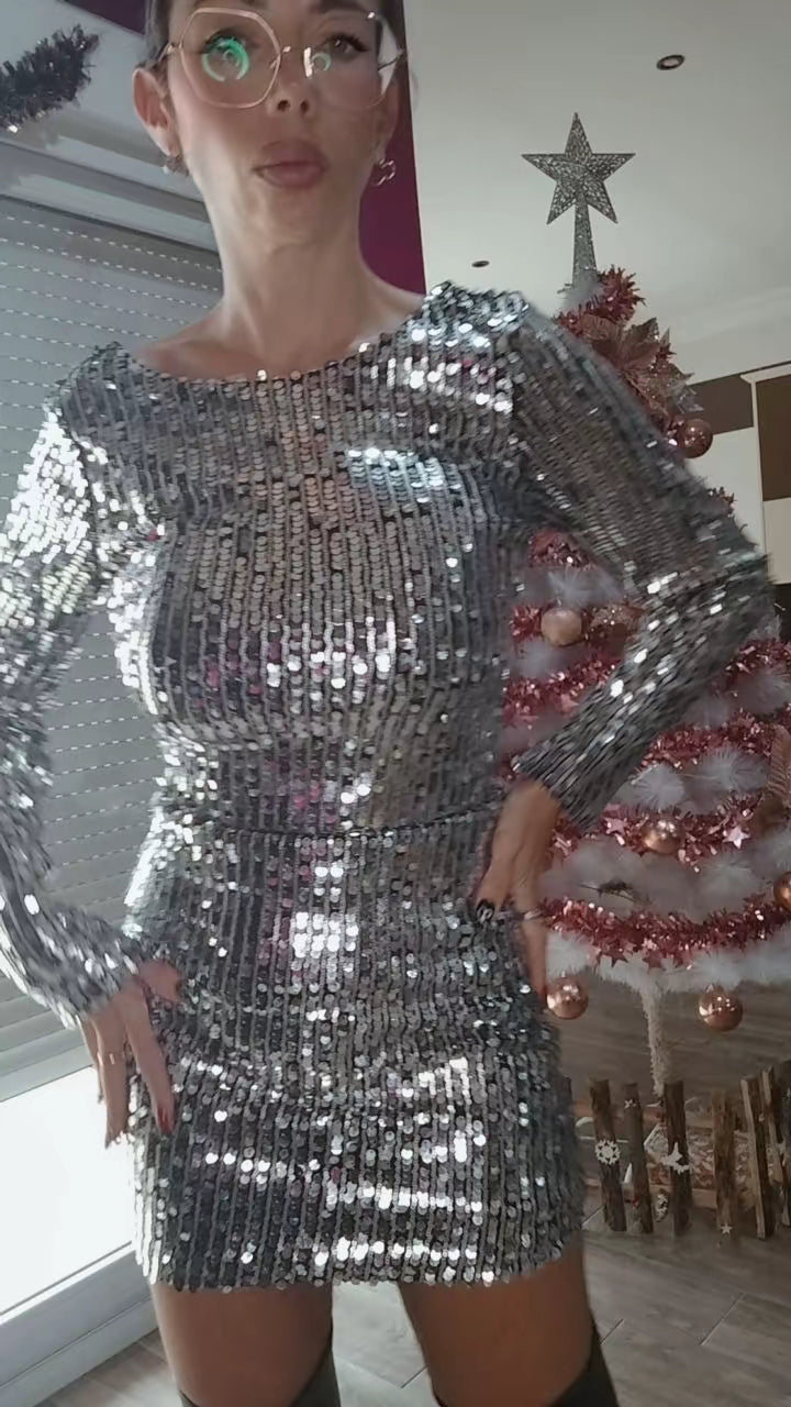 Vestido Lentejuelas Plata