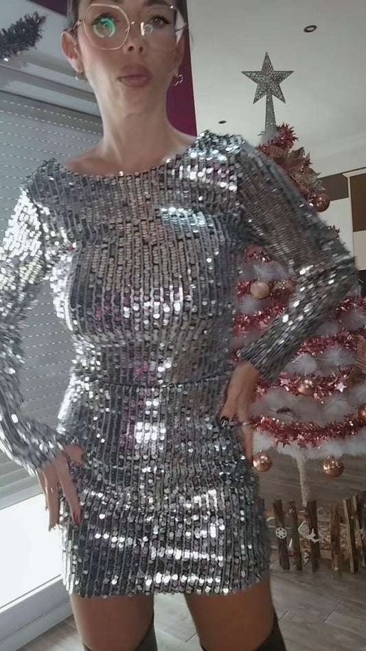 Vestido Lentejuelas Plata