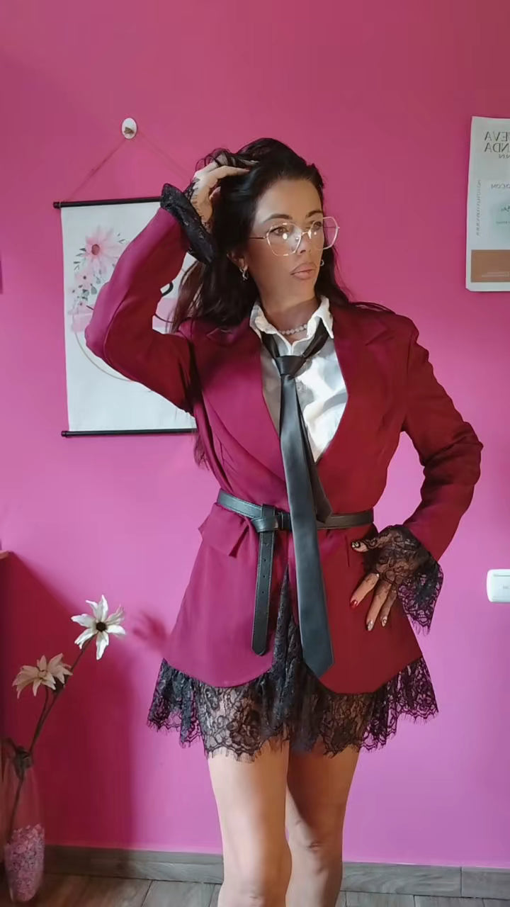 Blazers encaje Burdeos