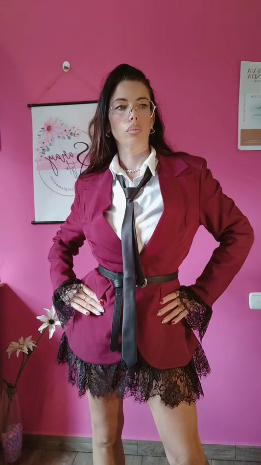 Blazers encaje Burdeos