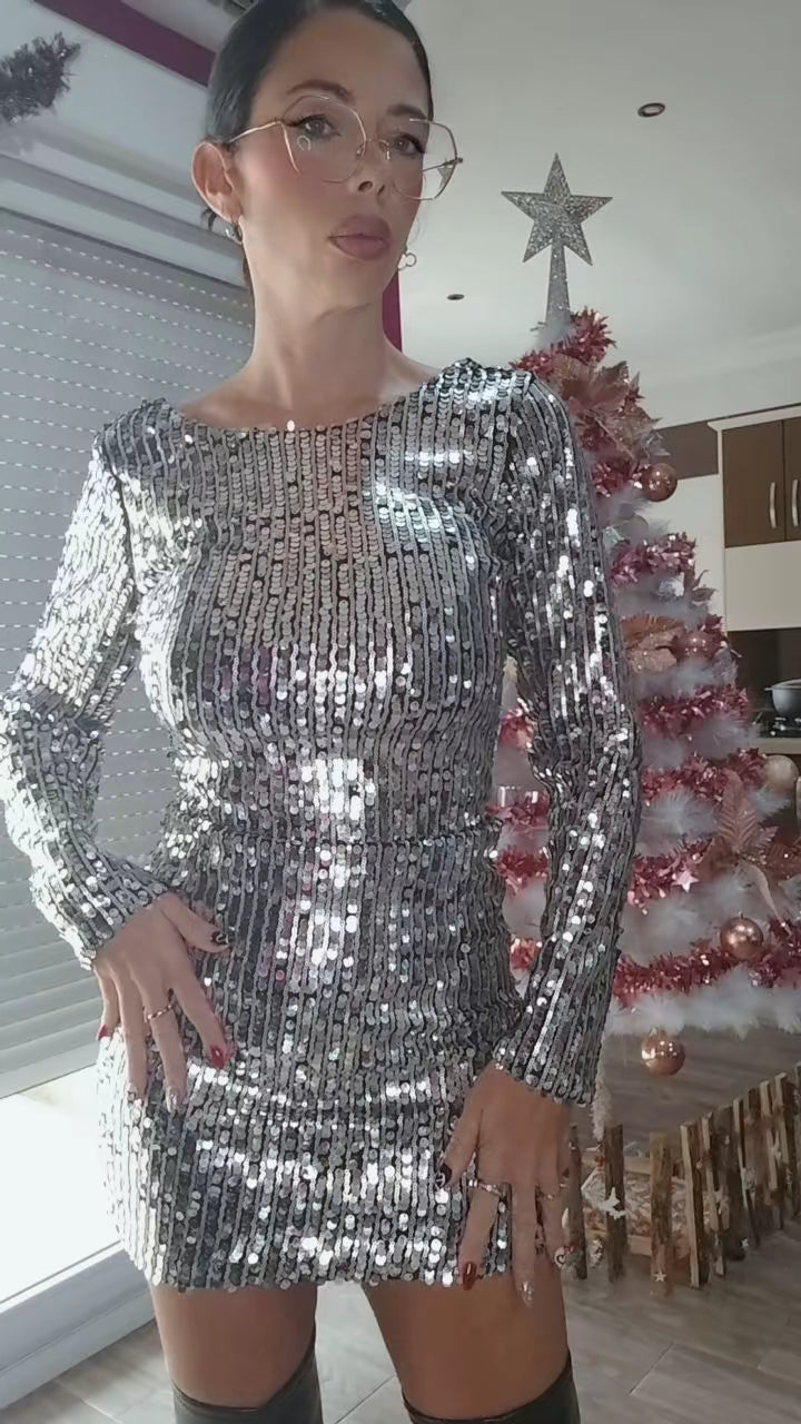 Vestido Lentejuelas Plata